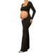 Women's Clothing Fashion Sexy Hollow Tube Top Solid Color Hip Wrapped Slim Fit Pregnant Woman Dress_ecoleips.com