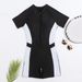 Women's Clothing New One Piece Swimsuit Short Sleeved Boxer Women's Swimsuit One Piece Sports Style Swimsuit Spot_ecoleips.com