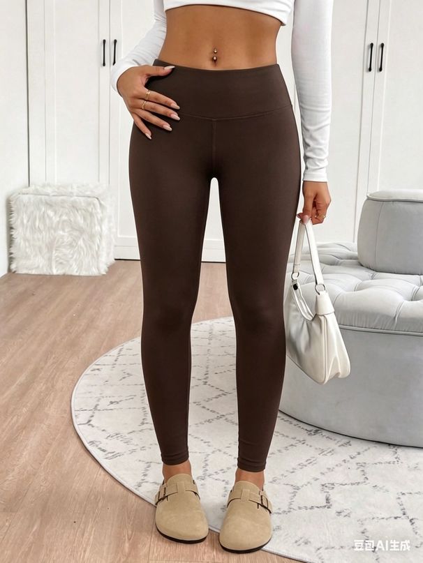 Casual Style Women's Yoga Pants Are Thin And High Elastic, Solid Color, High Waist, Hip Lift, Daily Commuting Exercise_ecoleips.com