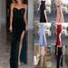 Women's Clothing Sequins Back Tie Corset Style Side Slit Top Herringbone Evening Dress_ecoleips.com