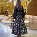 Women's Clothing Elegant Spring Long Dress For Women Gold Foil Print Style Graceful Noble Romantic Temperament_ecoleips.com