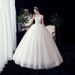 Wedding Dress New Bride Slim Stand Collar Flower One ShoulderLace Wedding Dress_ecoleips.com
