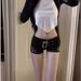2025s Spicy Girl Dark Y2K Studded Low Waist Ultra Short Denim Shor For Women New Pure Desire Versatile Tight Bodycon Hot_ecoleips.com