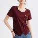 Front Shoulder Square Neck Short For Women In Summer 2025, New High-End Irregular Half Sleeved Top, Slim Fit And_ecoleips.com
