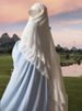 Ramadan Long Chiffon Ruffle Khimar Abaya Muslim Niqab Big Scarf Islam Prayer Clothes Eid Djellaba Double Layered Turban Hijabs_ecoleips.com