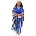 Women's Clothing Plus Size Clothes Gradient Striped Plus Size Dress For Women - Adjustable Waist, African Tribal Print, Lightweight_ecoleips.com