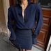2026 Spring/Summer New Striped Long-Sleeve Shirt Dress For Women, Fashionable Design, Slim Fit, Commuting Style,_ecoleips.com