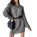 Women's Loose Fit Solid Color Round Neck Pullover Sweater Mid-Length Knitted Top For Autumn Winter_ecoleips.com