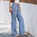 Cross-border European And American 2026 Spring/Summer New Loose Large-Pocket Jeans For Women, Vintage Frayed Hem_ecoleips.com
