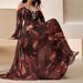 Women's Spring/Summer Spaghetti Strap Pleated Light Luxury Rhinestone Stud And Rhinestone Elegant Graded Print Dress_ecoleips.com