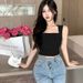 Popular Summer Wide-shoulder, Right-angle Shoulder, Double-layered One-shoulder Camisole With Chest Pads, Versatile And_ecoleips.com