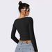 Cross-border 2025 New Long-sleeve -shir For Women, Rendy Brand Slim-fi Lace Pachwork Op, U-neck Slimming Base_ecoleips.com