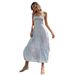 Floral Print Tie Waist Sleeveless Dress Gathered Bust Backless Slim A-Line Women's Dress_ecoleips.com