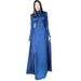 Cross-border Design Spring Long-sleeve Round-neck Black Dress, European And American Women's Elegant Long Dress_ecoleips.com