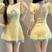 Plus Size One Piece Swimsuit Dress Style Conservative Slimming Cute Japanese Style For Women Student Hot Spring Swimwear_ecoleips.com