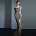 Women's Clothing fishtail evening dress female new temperament sequined annual meeting host sexy backless bride toast dress_ecoleips.com