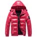 Men's & Women's Winter Hooded Puffer Jacket - Shiny Surface, Thickened Warm Coat, Fashionable Solid Color Zip-Up Outerwear For Youth_ecoleips.com