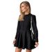 Spring And Summer Black Long-Sleeved Dress Design Sense, Little Black Dress A-Line Dress For Women's Commuting_ecoleips.com