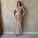 Women's Autumn/Winter Patchwork Dress Double Fabric Round Neck Long Sleeve Slim Fit Asymmetrical Full Swing Solid Color_ecoleips.com
