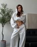 Casual Suit Women's Solid Color Long-sleeved Lace-up Waist Hooded Cardigan Elastic Pants Two-piece Set_ecoleips.com