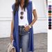 Women's Sleeveless Vest Cardigan Mid-Length Fashion Trend 2023 European American Style Polyester Spring/Summer Elegant England Style_ecoleips.com