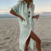Aria Basics Aria Basics Cross-Border European And American Women's Clothing Solid Color Casual Long Sleeve Mid-Length Cotton Linen Shirt Dress_ecoleips.com