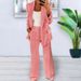 Women's Clothing Stylish Solid Color Slim Blazer Jacket Pants Suit Set - Office Elegance & Casual Chic (Khaki, Grey, Blue, Beige, Pink, Black, Navy)_ecoleips.com