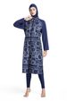 Swimsuit Printed Burkini Women's Three Piece Set Long Sleeved Long Pants Hat Beach Swimwear_ecoleips.com