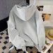 Women’s Oversized Zip-Up Hoodie – Asymmetrical Dual-Zipper Streetwear Sweatshirt, Heavyweight Polyester Blend (S-XXL, Grey)_ecoleips.com