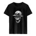 Aria Basics Aria Basics Cross-Border Men's American Style Skull Pattern Trendy T-Shirt Loose Unisex Plus Size Short Sleeve Casual Top For Men_ecoleips.com
