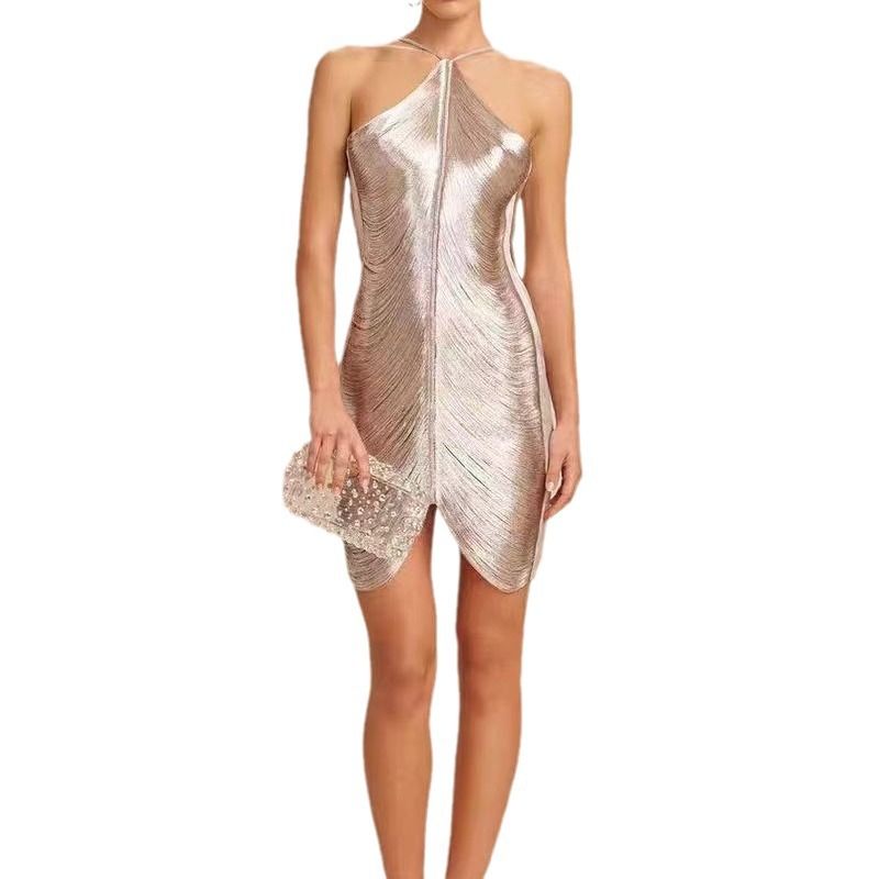 K Fashion Tassel Hanging Neck Backless Dress New Product_ecoleips.com