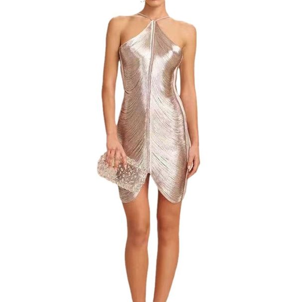K Fashion Tassel Hanging Neck Backless Dress New Product_ecoleips.com