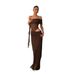 2026 Summer New European And American Women's Fashion Elegant Off-Shoulder Sexy Waist-Revealing Mesh Seamless A-line Dress_ecoleips.com