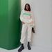 Women's Printed Sweater Set Two-piece Set_ecoleips.com