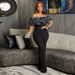 Women's clothing Wish Hot Sale Sexy Tight One-line Collar Ruffled Lace Jumpsuit_ecoleips.com