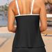 Women's Two-Tone Tankini Swimsuit Set Adjustable Straps Full Coverage Bikini Top High Waist Bottoms Plus Size_ecoleips.com