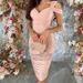 Foreign Trade Europe And America 2023 New Slim Sexy Off-Shoulder Solid Color Bodycon Dress Women_ecoleips.com