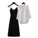 Women's Clothing Luxury Outfit For Women New Fat Girl Cover Meat And Show Thin Shirt Suspender Skirt Two Piece Suit_ecoleips.com