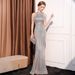 Women's Clothing Evening Dress Banquet, Temperament, Light Luxury, Niche, High End Company Annual Meeting Host, Evening Party, Sequined Long Dress_ecoleips.com