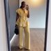 Autumn Women's Clothing Set V Neck Slim Fit Tie Waist Sleeveless Top And Wide Leg Pants European American Style_ecoleips.com