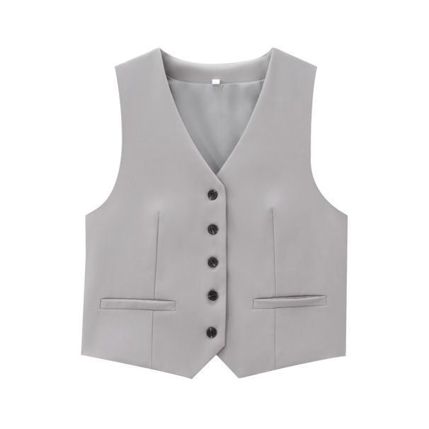 Women's Clothing Autumn And Winter New Fashion Casual Suits Slim V Neck Sleeveless Vest Vest Versatile Double Pleated High Waist Wide Leg Pants_ecoleips.com
