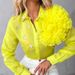 Women's Clothing Three Dimensional Floral Perspective Diamond Shirt_ecoleips.com