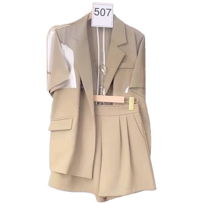 Women's Clothing Suit Jacket For Women Summer New Khaki High Waist Shorts Women's Suit Light Luxury High End_ecoleips.com