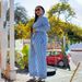 Women's Clothing Autumn And Winter Street Casual Printed Striped Two Piece Suit Long Sleeve Single Breasted Lapel Tie Side_ecoleips.com