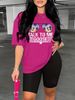 Summer Women's Casual Fashion Letter Graphic Print Loose T-shirt Shorts Two-piece Set Sportswear Suitable For Daily Wear-128_ecoleips.com