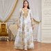 Women's Clothing Women's High-Quality Elegant Printed Collar Dress Lace Trim Middle Eastern Arabian Fashion Modest Abaya Dress_ecoleips.com