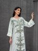 Elegant Muslim Women's Kaftan Dress, High-Density Rhinestone Embellished Print Long Robe, Cross-Border Fashionable Evening Gown_ecoleips.com