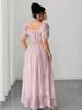 Plus-size Embroidered Square-neck Puff Sleeve Fashion Dress_ecoleips.com