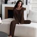 European And American Cross-Border Milk Silk Sleeve Long Pants Loose Wearable Comfortable Pajama Set Autumn_ecoleips.com