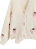 K Versatile Temperament V-neck Knitted Cardigan Fashionable, Gentle, Sweet, Three-dimensional Strawberry Short Sweater Jacket_ecoleips.com